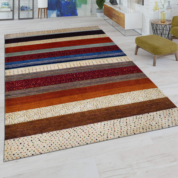 World Menagerie Ocallaghan Taj Handwoven Wool and Cotton Blue/Beige